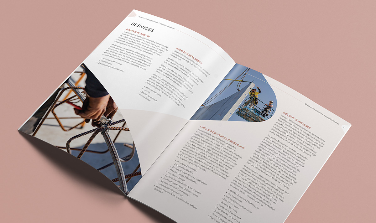 construction brochure internal page design 2